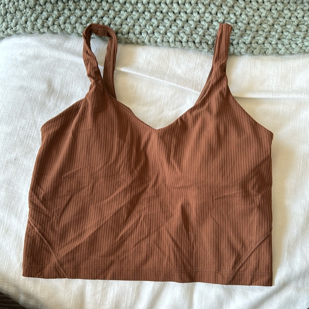 Lululemon Align Ribbed Tank Top, Brown, Size 8
